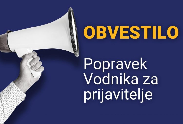 Popravek Vodnika za prijavitelje