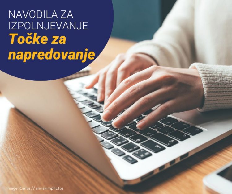 Oddaja vloge za točke za napredovanje